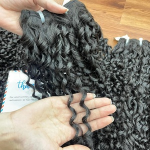 Article chaud Steam Pixie Curl Hair Bundles de cheveux bouclés Cheveux humains vietnamiens Couleur noire naturelle Aucune perte Aucun enchevêtrement - Product Image 4