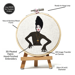 Paparesta Design - Mini Aro de Bordado de Algodón Hecho a Mano, Decoración de Pared Artística - Diseño Moderno Vanguardista de 10 cm - Product Image 2