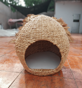 บ้านสัตว์เลี้ยงผักตบชวาเป็นมิตรกับสิ่งแวดล้อมทำด้วยมือสำหรับสัตว์เลี้ยงขนาดเล็กด้วยวัสดุธรรมชาติ - Product Image 1