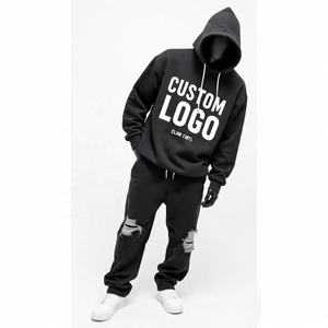 Ensemble de pantalons de survêtement baggy surdimensionnés de haute qualité avec logo personnalisé vêtements de sport pour hommes avec sweat à capuche vierge survêtements pour hommes - Product Image 5