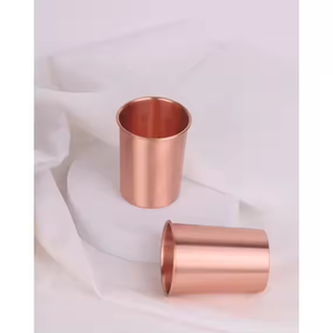 Vidrio de cobre puro 100% simple con espejo brillante pulido de vidrio de cobre para utensilios de cocina vidrio corto de artesanía de media luna - Product Image 2