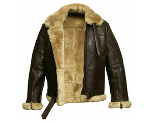 Chaqueta de Cuero Marrón para Mujer 2025-26, Chaqueta Bomber de Piel de Oveja con Cuello de Piel, Chaqueta de Cuero Genuina de Manga Larga al Mejor Precio - Product Image 1