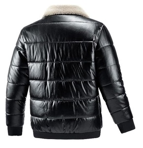 Chaqueta Bomber de Cuero Genuino para Hombre, con Cuello de Piel de Oveja, Transpirable, Anti-UV, Ecológica, con Relleno Cálido, Informal - Product Image 6