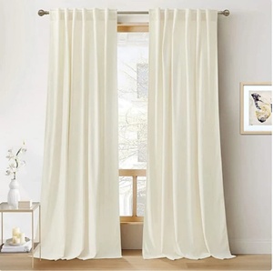 High Quality Luxury Indian Soft Ivory Velvet <b>Curtain</b> Stonewash Velvet <b>Curtain</b> - Product Image 2