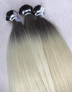 Extensiones de cabello de punta plana Ombre Mix 1B/60 Colory Proveedor al por mayor Genius de cabello humano | Consejos Extensión de cabello virgen crudo - Product Image 5