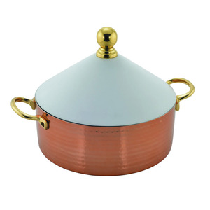 La plus grande conception de casseroles isolées servant une marmite arrondie servant des aliments isolés marmite de style traditionnel à double paroi - Product Image 5