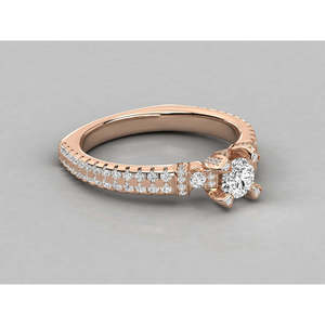 Bague pour femme en or 9 carats avec diamant solitaire cultivé en laboratoire, élégante et luxueuse - Product Image 2