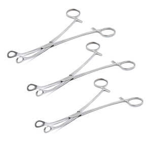 Vente en gros de pinces éponge courbes dentelées manuelles en acier inoxydable de 9.5 pouces 3 Pcs Set Chirurgical CE By Surgiright Instrument - Product Image 2