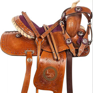 Saishas เกรดพรีเมี่ยมแบบชาวตะวันตก DD หนังแท้ทรงกระบอกสำหรับแข่งม้าทำด้วยมือน้ำหนักเบาสวมใส่สบาย - Product Image 1