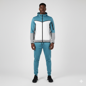 Gimnasio Atlético personalizado impreso 100% algodón chándales desgastado cremallera ácido lavado conjuntos con capucha elástico acanalado Jogger secado rápido - Product Image 2