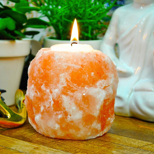 Portavelas Rock Salt Natural Fabricante y venta al por mayor de Pakistán Hecho a mano 100% Lámpara de sal Rosa Vela de sal del Himalaya - Product Image 5