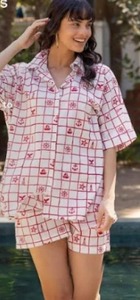 Conjunto de pijama de algodón hecho a mano indio elegante corto de dos piezas para mujeres y hombres ropa de verano para fiestas ODM suministrado - Product Image 3