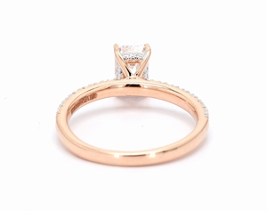 Anillo de compromiso de diamante cultivado en laboratorio de 1,41 quilates en oro rosa de 14 quilates, corte esmeralda de claridad, joyería nupcial de Color E-F certificada de quilates - Product Image 4