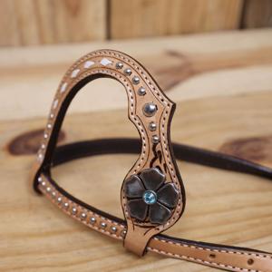 Premium Handcrafted <b>Leather</b> Western Headstall Breastplate Set High Quality Halters Hand Carved <b>Tooled</b> Design at Best Price - Product Image 6