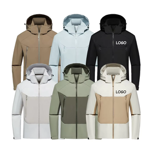 Chaqueta de trabajo con capucha lavada y cremallera completa Chaqueta de lona de algodón pesado para hombres - Product Image 1