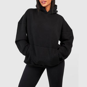 Sweat-shirt tendance en toile unie pour femme, respirant, séchage rapide, coupe oversize, idéal automne-hiver, personnalisation acceptée - Product Image 1