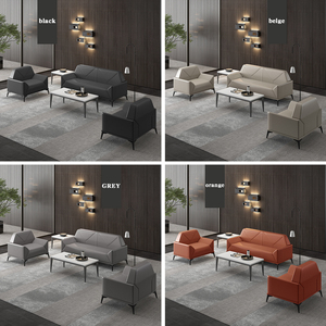 Conjunto de Sofás Modulares para Oficina Comercial, Sofá de Recepción Seccional, Asientos de Cuero Sintético Premium para Sala de Espera Ejecutiva Corporativa - Product Image 3
