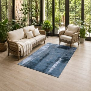 <b>RUGS</b> DEPOT LXDP-0282 Wholesale Blue Navy Contemporary Geometric Digital Printed Machine Washable Chenille Area <b>Rug</b> <b>Non</b> <b>Slip</b> - Product Image 6