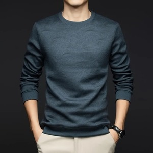 Pull en molleton à col rond de marque nouvelle, de qualité supérieure, en spandex/polyester, 100% coton respirant, écologique, 320g, style décontracté de rue - Product Image 2