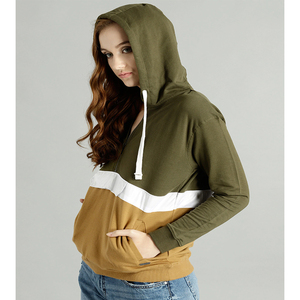 Sudaderas ecológicas con capucha para mujer, sudaderas con cremallera de cuarto de lana, diseño personalizado, logotipo frontal, venta al por mayor, técnicas de tinte de corbata, Invierno - Product Image 4