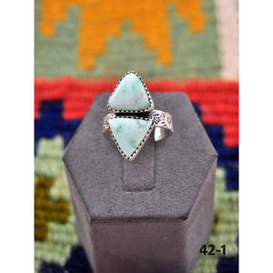 Southwest-Inspired Paloma & Sterling Silver <b>Adjustable</b> Fashion <b>Ring</b> with Turquoise Hand-Shape Bezel Setting Gift - Product Image 1