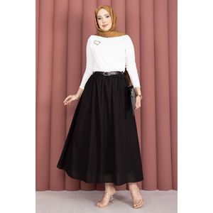 Falda Deportiva Negra de Verano con Cinturón y Bolsillos, Transpirable, de Gasa, Mezclilla y Tejido de Punto, Estilo Casual Europeo con Estampado para Golf - Product Image 3