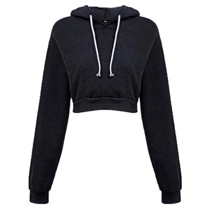 Última moda Crop Top Hood logotipo personalizado impreso Crop Hoodies mujeres pulóver sudadera Custom Crop Top Hoodie 2026 - Product Image 3