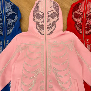 Sudadera con Capucha Sportish Impex, Fabricante de Sudaderas Personalizadas con Esqueleto de Pedrería, Sudadera con Capucha Completa con Cremallera, Tejido Grueso 100% Algodón - Product Image 4