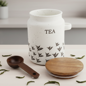 Premium Quality 3460989LA Nordic Design DURABLE PORCELAIN <b>CANISTER</b> WOOD LID &WOOD SPOON - Product Image 6