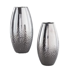 <b>Set</b> of 2 Hammered Aluminium Metal Flower <b>Vase</b> Manufacturer Custom Handmade Design Aluminium Metal Flower <b>Vases</b> - Product Image 1