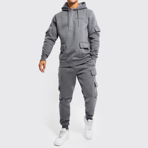 Ensembles de logo personnalisé OEM Survêtements d'hiver de luxe Survêtements à capuche multi-poches pour hommes - Product Image 1