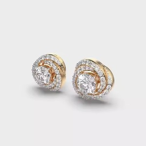 Boucles d'oreilles galaxie en diamant brillant Bijoux en moissanite pour fiançailles Style religieux - Product Image 2