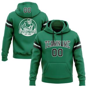 Direct Industry Wholesale 3D Embroidered Custom Stitched Kelly Green Black-<b>White</b> Football Pullover <b>Sweatshirt</b> Hoodie - Product Image 1