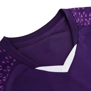 Tenues de football pour hommes adultes en gros, 100% polyester, séchage rapide, évacuation de la transpiration, col en V, manches courtes, ensembles d'hiver, logo personnalisé, nom - Product Image 6