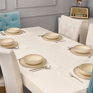 Juego de Manteles Individuales Blancos 100% Algodón, 10 Piezas, Elegantes Manteles para Mesa de Comedor de 35x45cm, Diseño de Nieve, Técnica de Tejido, para Uso Doméstico - Product Image 2