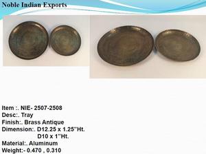 Trendiness Modern Design Aluminum Bowls Serving Tray in Silver Gold Finished Color Enamel Luxury Dishwasher Safe Hammered Design - Product Image 3