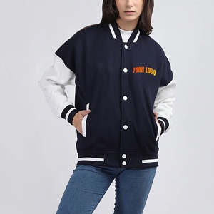 Meilleure vente veste universitaire personnalisée pour femmes boutonnée Colorblock Baseball Bomber veste Y2K vestes Varisty pour femmes - Product Image 5