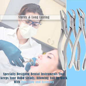 Forceps d'extraction dentaire manuels réutilisables de haute qualité en acier inoxydable allemand, poignée ergonomique, certifiés CE MOL, ASTRIN - Product Image 3