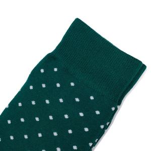 JZVINA High Quality Anti-Bacterial Dark Green Polka Dot Crew <b>Socks</b> <b>for</b> <b>Men</b> Business <b>Dress</b> BSCI Certified <b>for</b> Daily Work Wear - Product Image 2