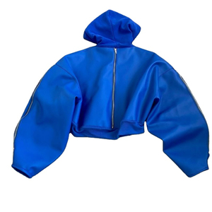 Ropa de calle Moda Sudadera con capucha recortada de gran tamaño Abrigo con logotipo personalizado Manga enorme Sudaderas con cremallera de gran tamaño - Product Image 1