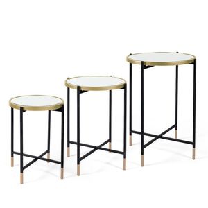 New Home Warming Nested Furniture <b>Tables</b> Set Three Pieces Best Quality Modern Design Classic Nesting <b>Tables</b> <b>White</b> and Black - Product Image 4