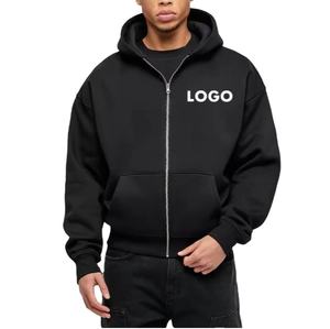 Unisex Heavyweight 100% algodón polar 600 Gsm sin cordón de gran tamaño invierno personalizado Reversible doble capa sudaderas con capucha para hombres - Product Image 1