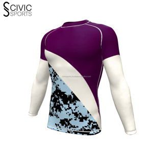 Venta al por mayor Bjj Spandex Sublimación personalizada Rash Guard manga corta Bjj Rash Guard para los hombres - Product Image 5