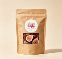 Biologisch afbreekbare kraftpapieren stand-up zipzak met transparant venster, op maat bedrukt voor gedroogd fruit, noten en voedselverpakkingen
