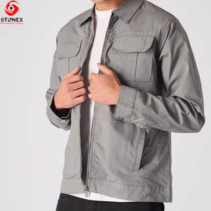 Nouveauté Vente en gros sur mesure Veste cargo à col montant pour homme Manches longues Coupe-vent Automne Hiver Multi-poches Haute qualité - Product Image 6