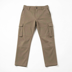 Mens Midweight Summer Cargo Pants Slim Fit Cotton Polyester Quick-Dry Breathable <b>Elastic</b> Waist <b>Lace</b> Casual Workwear - Product Image 1