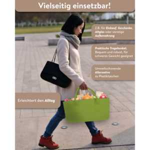 Sac de transport pour bois de chauffage en feutre réutilisable vert - Product Image 5