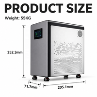 Boîtier de batterie DIY grande capacité 32 kWh pour cellules MB56 628Ah/314Ah, BMS JK 300A, écran 4,3 pouces, boîte mobile en acier renforcé 48V/51,2V