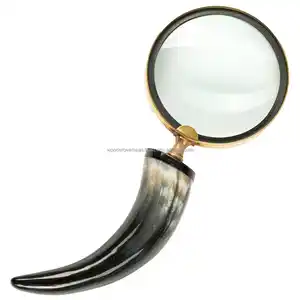 ホーン拡大鏡インドの手作りガラス拡大鏡骨拡大鏡骨インレイハンドルBY WONDER OVERSEAS