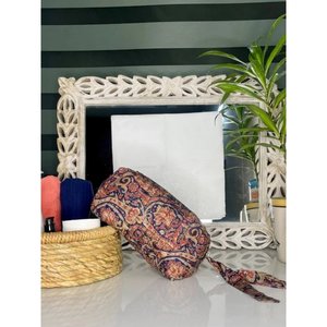 Set of 3 Floral Persian Paisley Handblock Print Silk Toilet Articles for Travel Makeup/Kosmetik <b>Bag</b> - Product Image 6